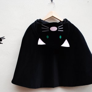 Cat fancy dress cape handmade in black velvet corduroy image 3