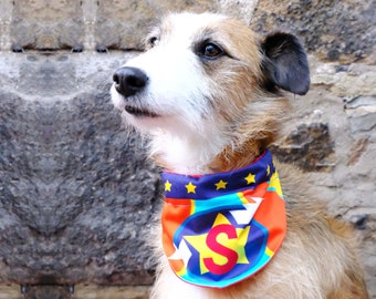 Personalised Superhero dog bandana collar , neckerchief , dog personalised Christmas gift , super dog