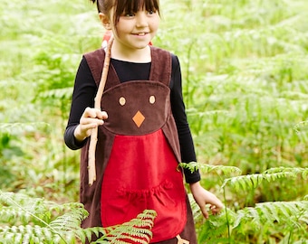 Robin girls Christmas pinafore dress