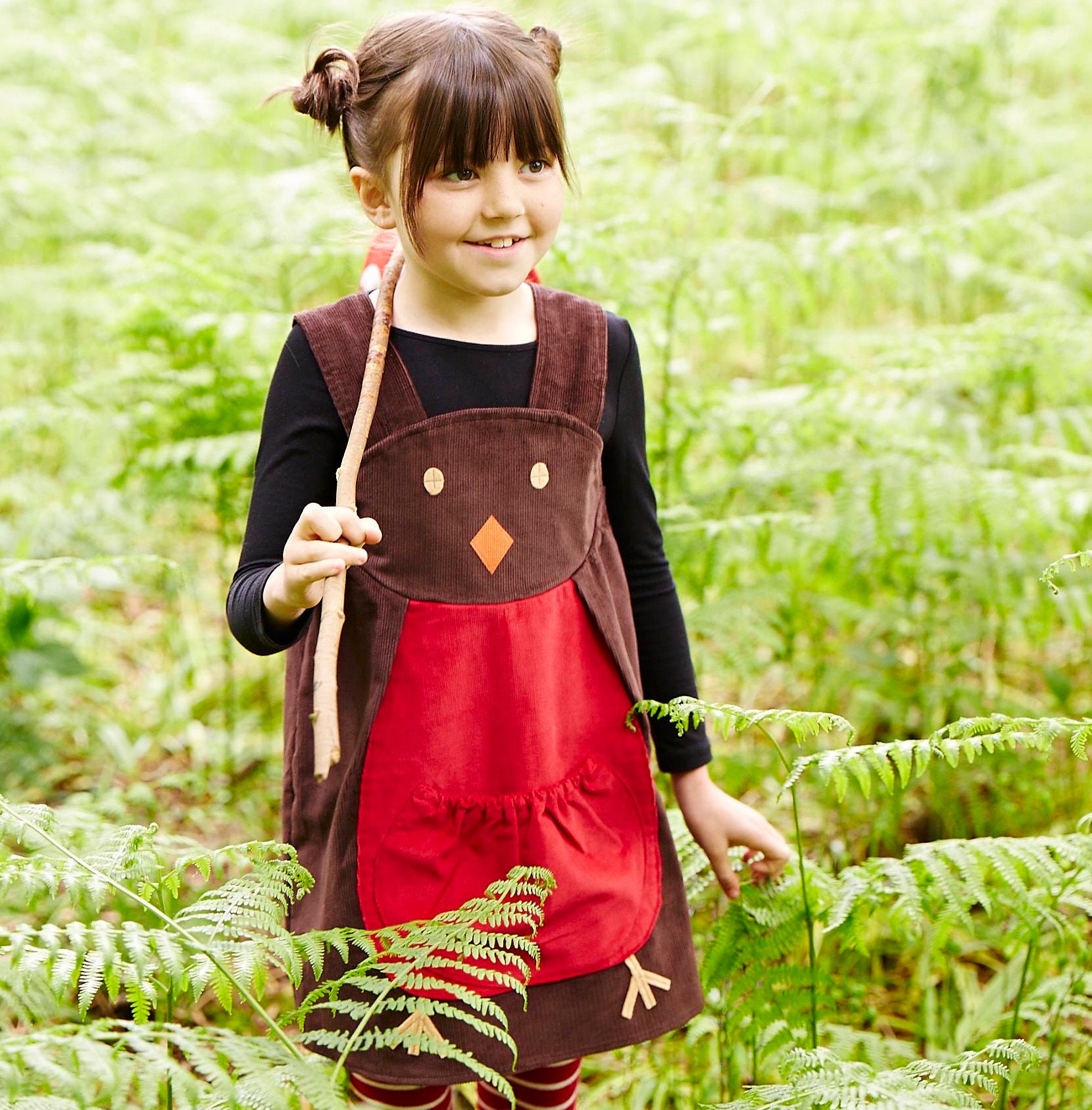 Robin Girls Christmas Pinafore Dress Etsy
