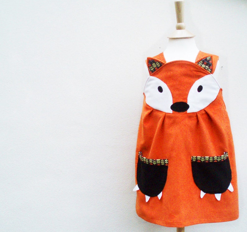 fox girls baby pinafore dress image 2