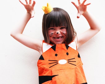 Tiger girls pinafore dress