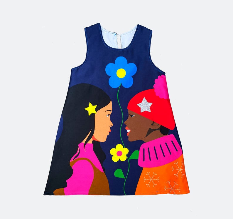 Vestido de amistad para niños pequeños, vestido de fiesta para niñas, vestido de niñas mejores amigos, regalo para niñas, vestido de fiesta de Navidad, niñas pequeñas, niños, imagen 1