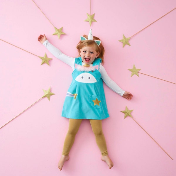 Einhorn Mädchen pinafore Kleid