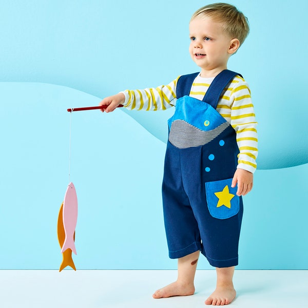 Blue Whale dungaree overalls for children