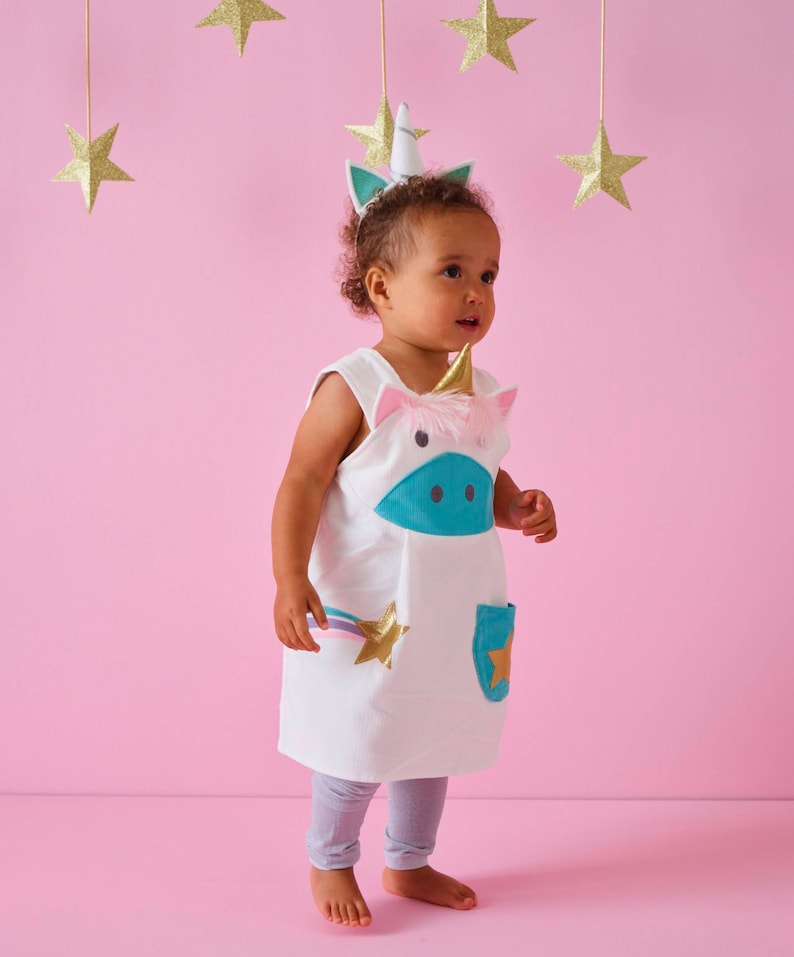 Unicorn girls pinafore dress image 2