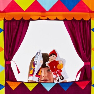 Personalised Puppet Theatre , circus doorway theatre with optional hand puppets image 3