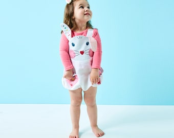 Easter Bunny rabbit romper costume for baby girls