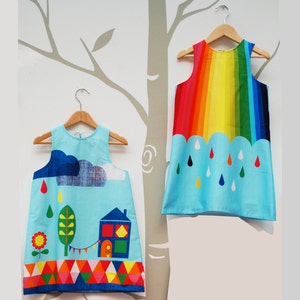 Girls Dress in rainbow spectrum print image 4