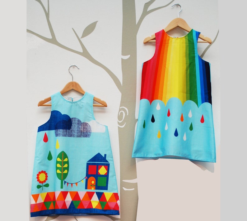 Girls Dress in rainbow spectrum print image 4