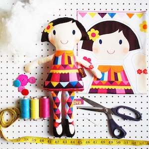 craft plush doll kit make your own DIY personalised rag doll image 1