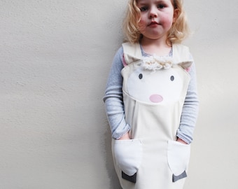 girls baby lamb pinafore dress up costume