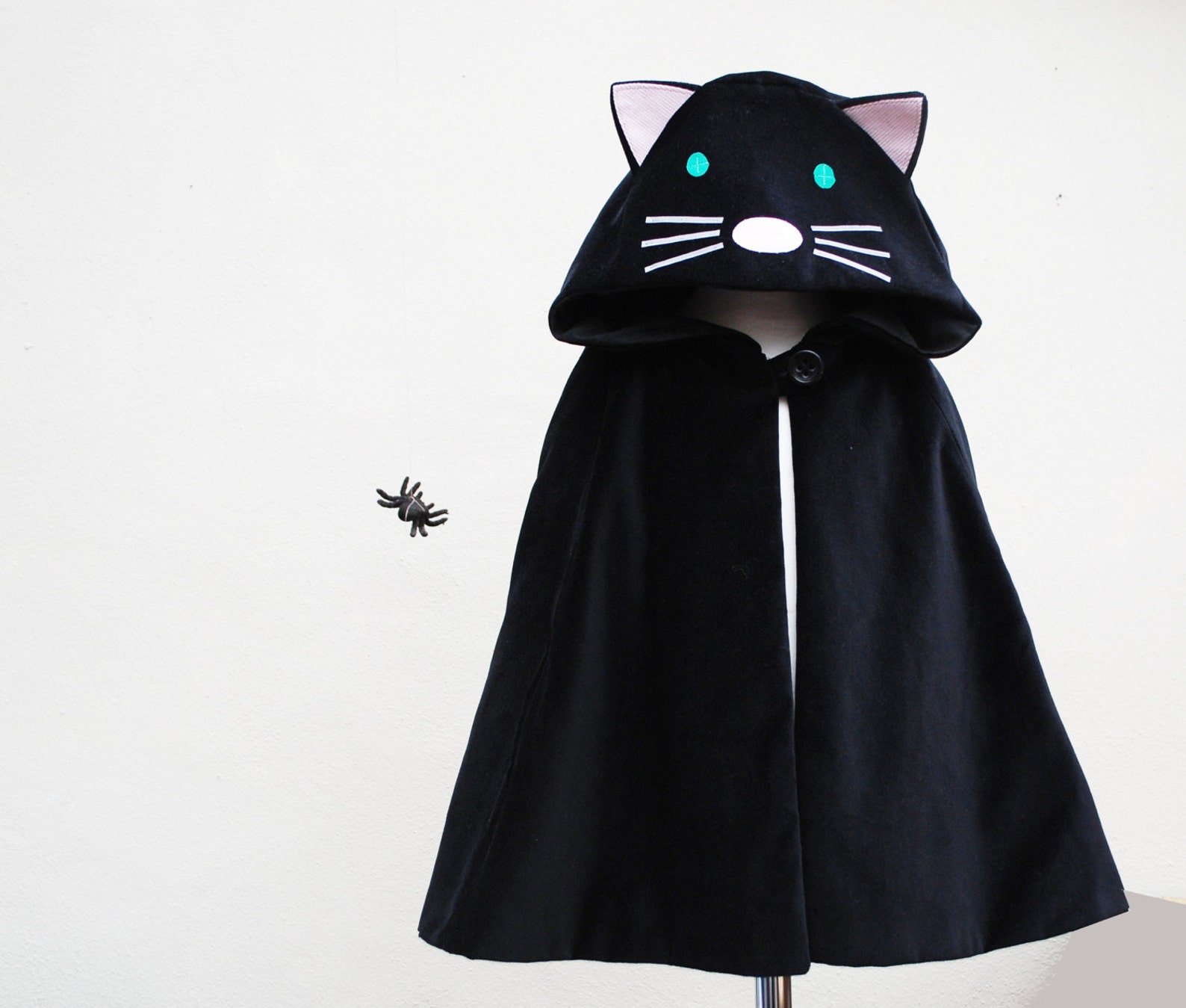 Cat cape costume handmade in black velvet corduroy Katze Etsy