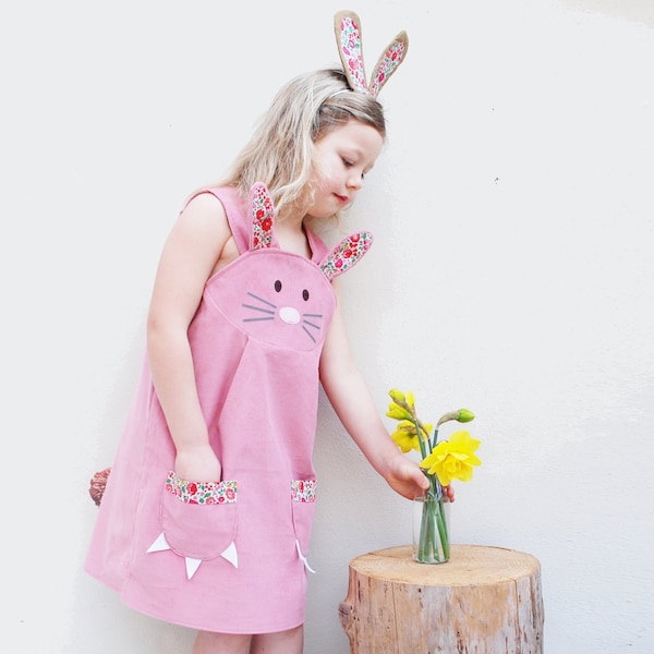 Easter Bunny Rabbit dress costume with British Liberty print trim