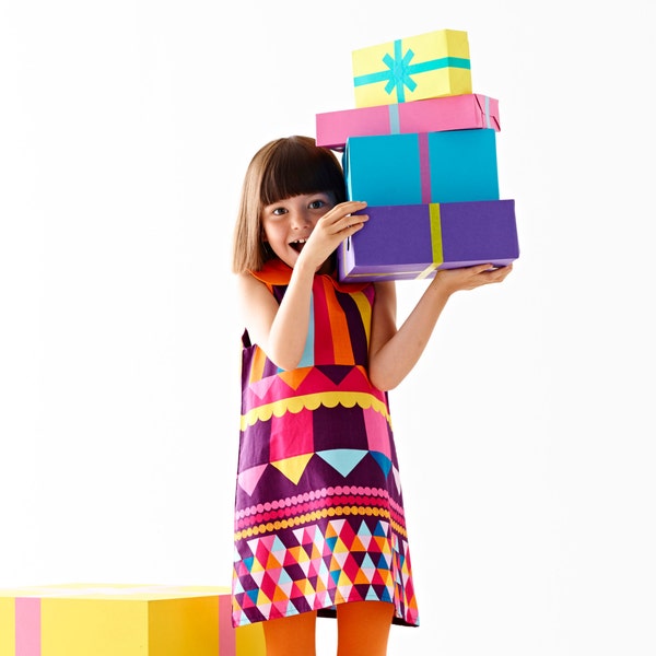 Carousel geometric printed girls dress