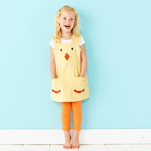 Girls Duckling Dress in soft yellow