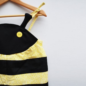 Bumble Bee baby romper costume in yellow and black image 5