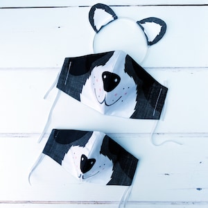 Dog face mask , kids family face mask, puppy animal character, cotton face covering
