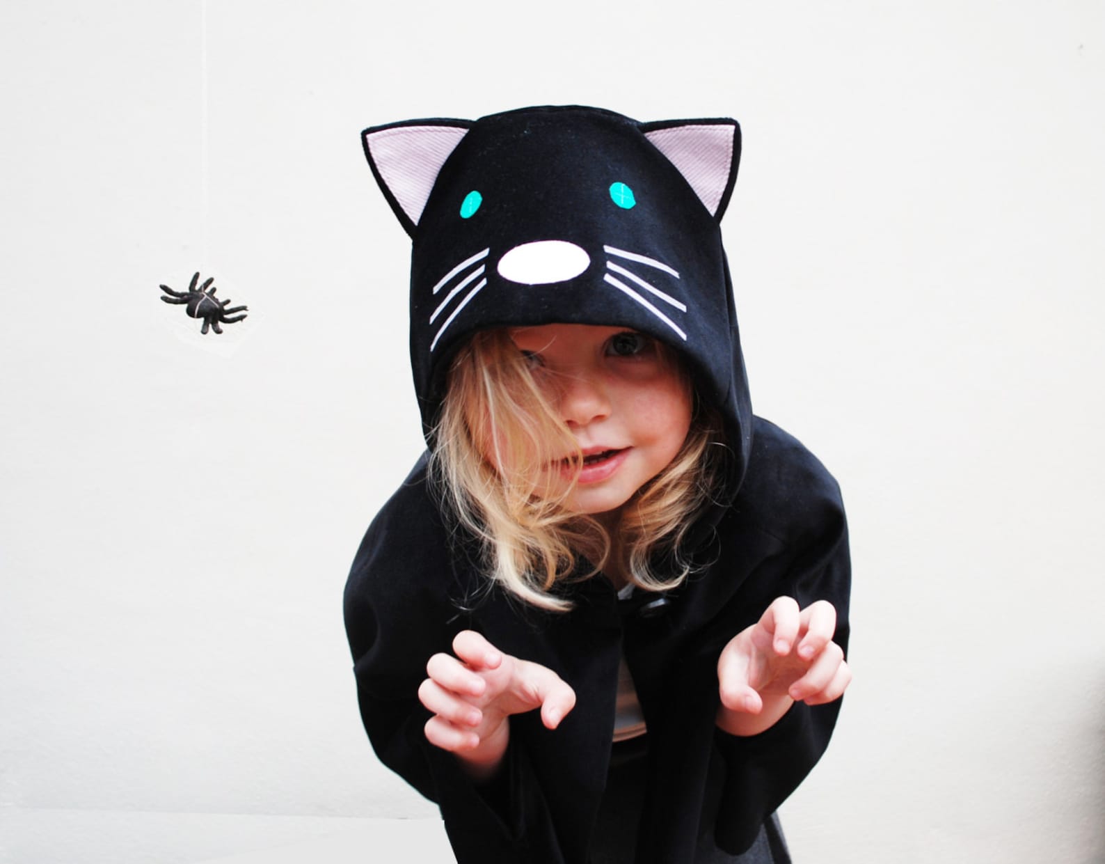 Cat cape costume handmade in black velvet corduroy Katze Etsy