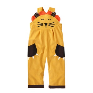 Lion dungaree costume ,toddler boy, girl overalls image 1