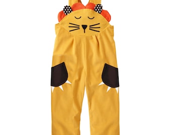 Lion dungaree costume ,toddler boy, girl overalls