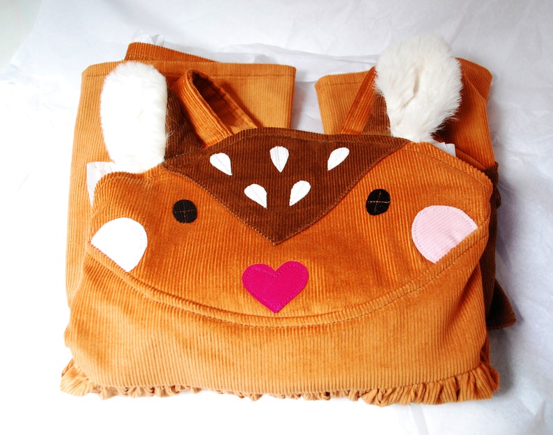 Bambi girls pinafore dress fawn costume baby deer