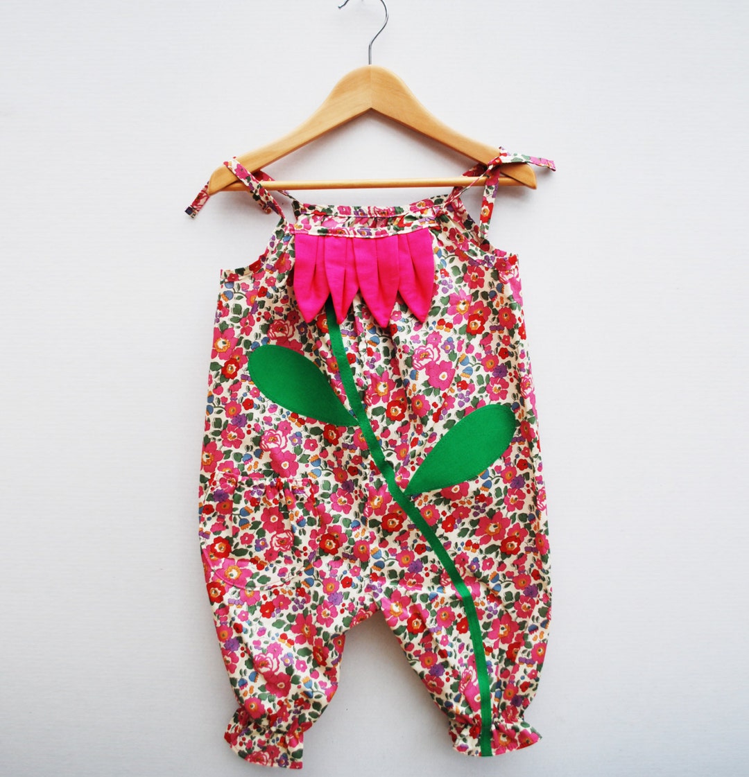 Libby Girls Liberty Print Floral Romper - Pink main image 1