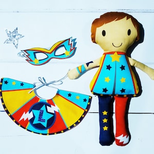 Doll craft sewing kit , superhero doll, make your own DIY personalised superhero image 1