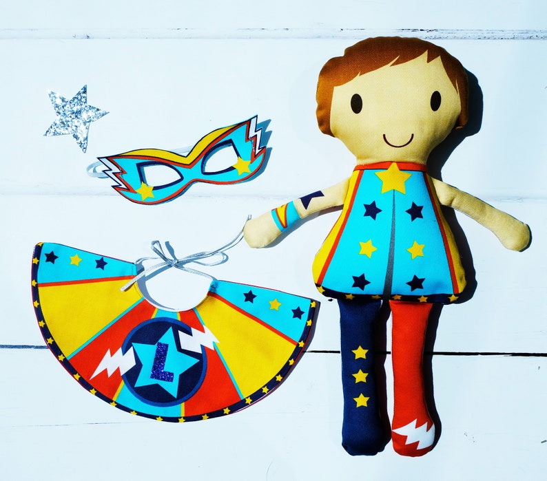 Doll craft sewing kit , superhero doll, make your own DIY personalised superhero image 1