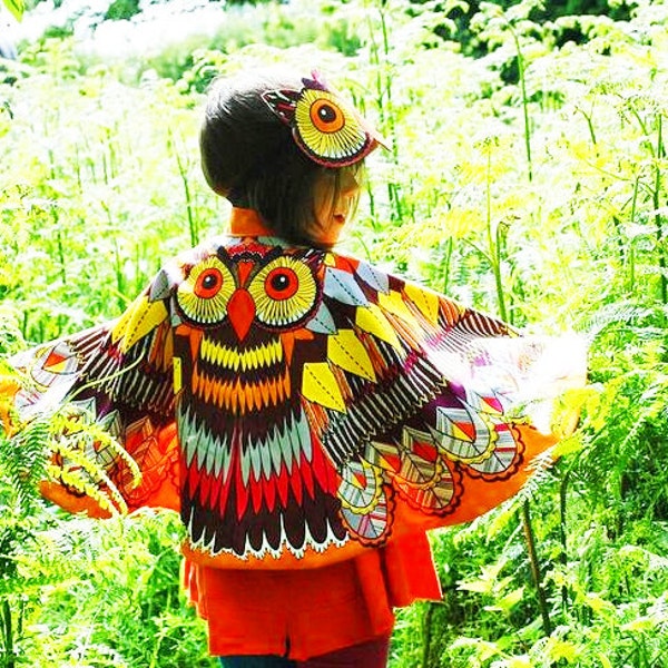 Cape and mask set , owl, superhero cape,  rainbow, tropical bird, magician