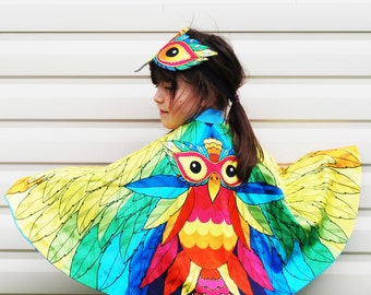 Tenue de carnaval du festival des oiseaux arc-en-ciel