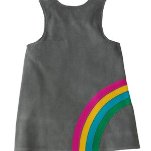 girls dress rainbow raindrops cloud grey pinafore image 4