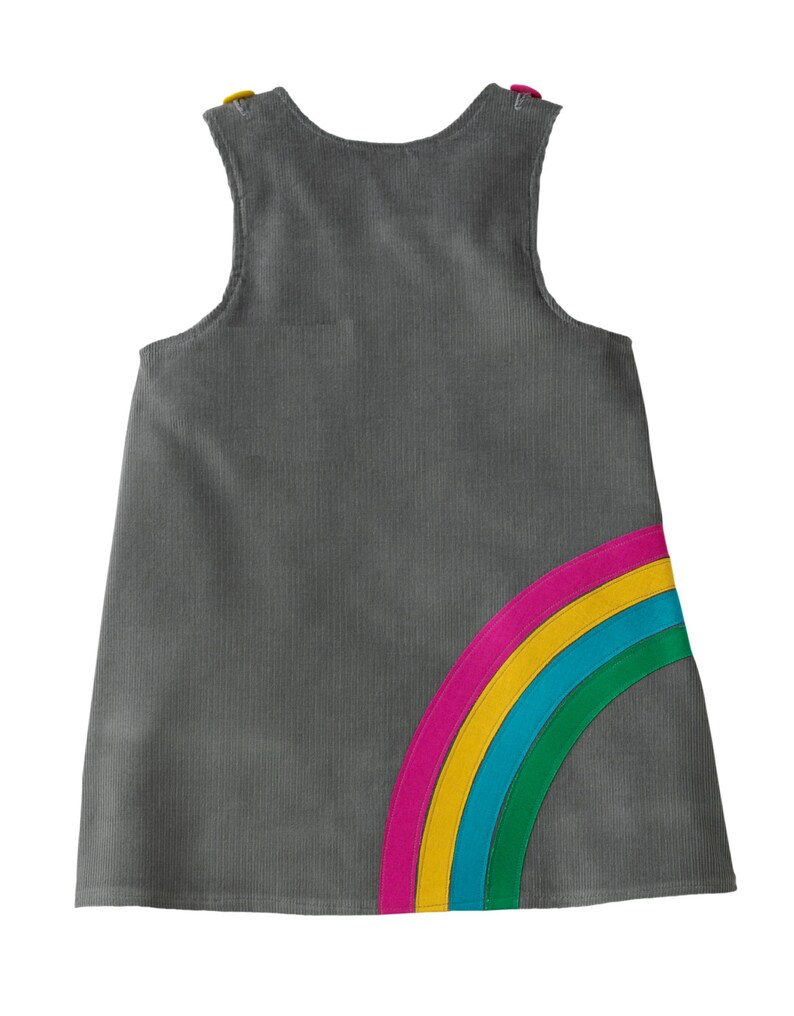 girls dress rainbow raindrops cloud grey pinafore image 4