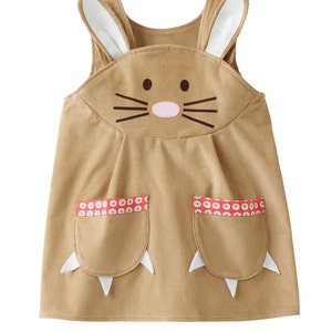 Easter Bunny Rabbit girls pinafore dress costume in caramel or pink cord image 6