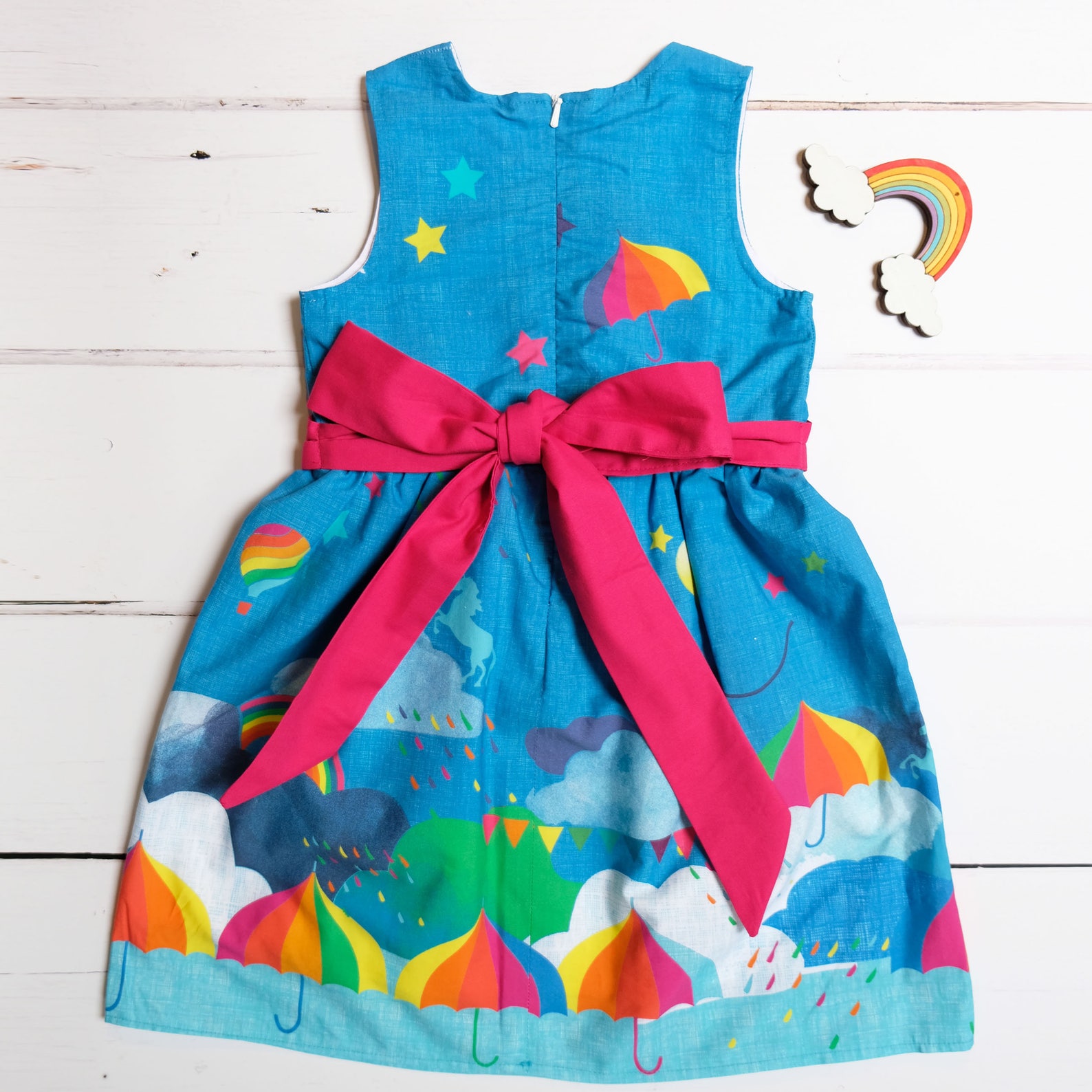 Rainbow Party Dress for Girls in Festival Unicorn Umbrella Etsy