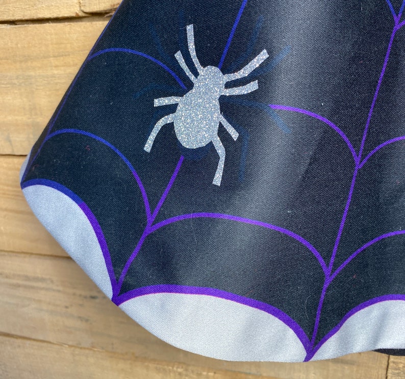 Cobweb Halloween Hero Cape and Mask set, personalised glow in the dark cape, spooky costume, witches cape image 3