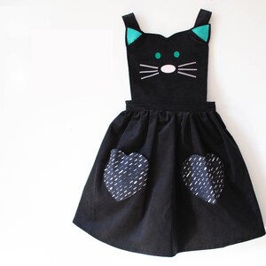 Robe de pinafore de chat de filles avec des oreilles scintillantes image 2