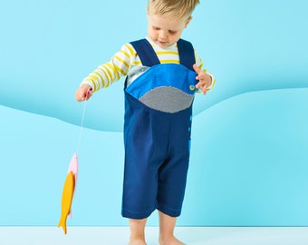 Blue Whale dungaree overalls for children