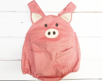 Baby pig, piglet romper for babies and toddlers