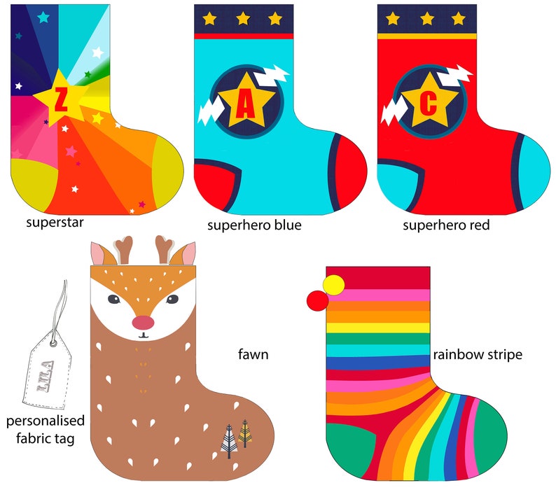 Rainbow stripe Christmas Santa stocking , rainbow lovers kitsch giant stripe sock festive holiday hanging image 5