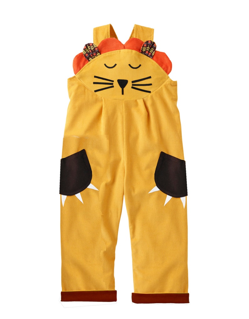 Lion dungaree costume ,toddler boy, girl overalls image 2