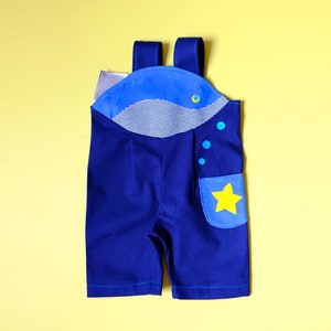 Blue Whale dungaree overalls for children image 4