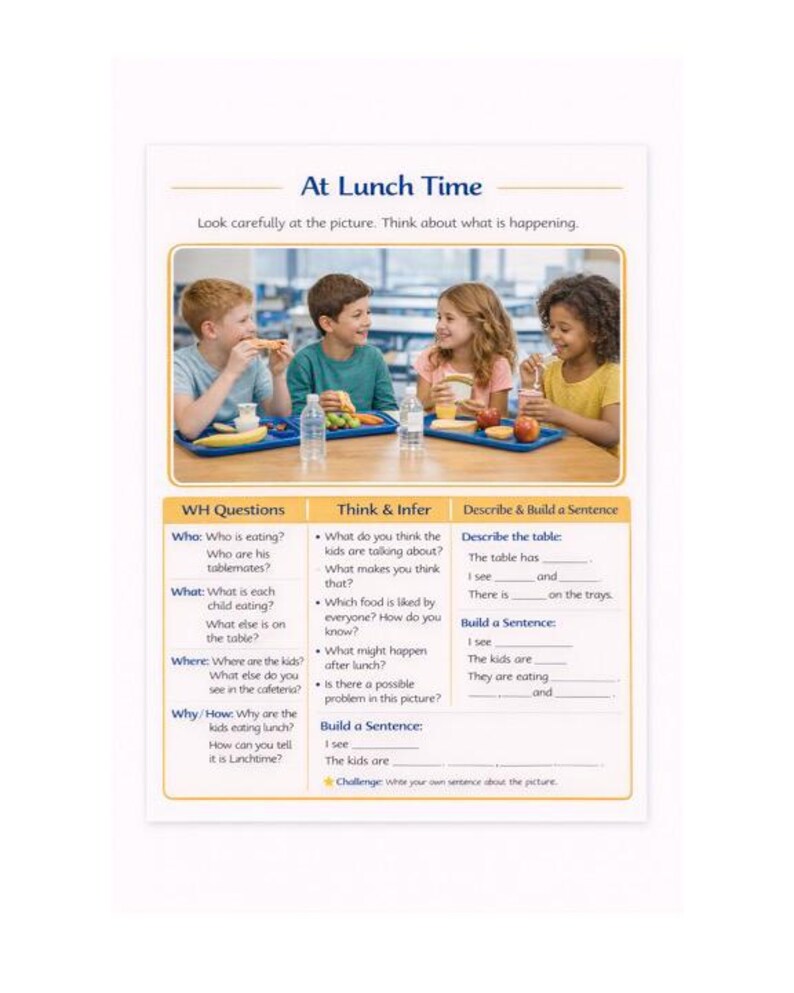 WH Questions Picture Scenes | Speech Therapy Printable | Real Photo Language Activities | Describe & Inferencing PDF image 3