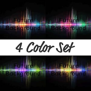 01_Abstract Audio Spectrum Light Wave Background – 4 Color Set for Digital Design