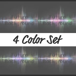 03_Abstract Audio Spectrum Light Wave Background – 4 Color Set for Digital Design