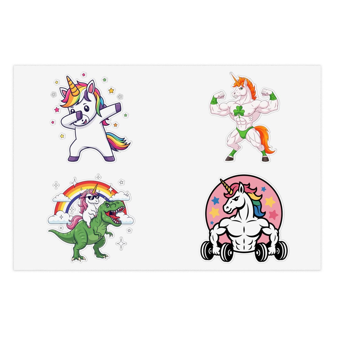 Muscular Unicorns Sticker Sheet - Etsy