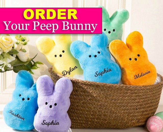 SALE HURRY CUSTOM Personalized 6 Inch Plush Easter Peeps Bunny
