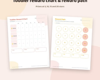 Toddler Reward Chart Printable + 20 Star Reward Path | Morning Afternoon Evening Star Chart for 2 3 4 Year Olds | Letter A4 PDF