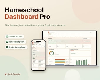 Homeschool Planner for Multiple Kids | Teacher Planner App: Lesson Plans, Grade Book & GPA, Attendance, Report Cards | Digital Download