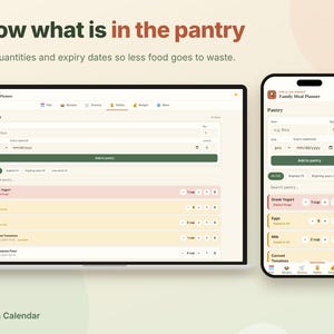 Family Meal Planner Pro App, Recipe Organizer, Auto Grocery List by Aisle, Pantry Inventory, Grocery Budget Tracker, HTML Download image 7